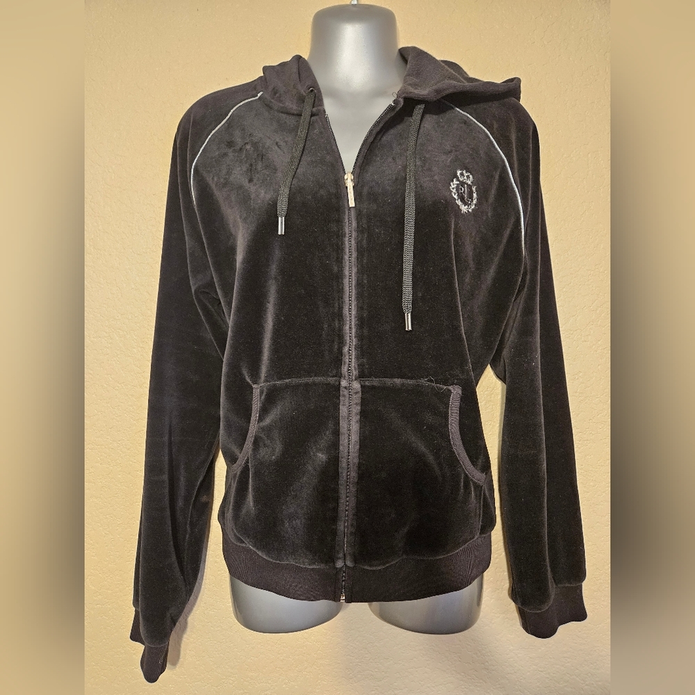 Lauren Active by Ralph Lauren Black Zip-up Hooded Jacket